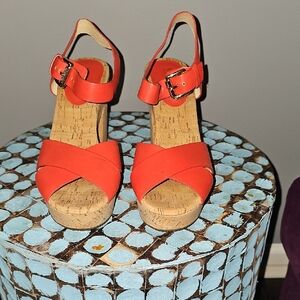 Women's Orange/Red Platform Sandals